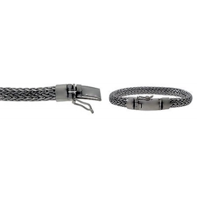 8mm Bali Chain Bracelet with Security Clasp, 7.5" - 8.5" Length, Sterling Silver